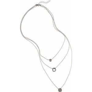 Firetti Kette mit Anhänger »Layering Kette mit 3 runden Anhängern«, mit Glasstein