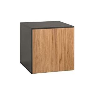 now! by hülsta Box, houtmateriaal, diamantgrijs/natuurlijk eiken, 37,5 cm x 37,5 cm x 39,2 cm
