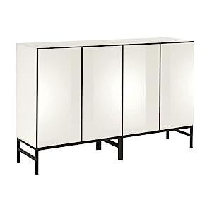 now! by hülsta Sideboard, houtmateriaal, sneeuwwit/hoogglans lak zuiver wit, 95 cm x 150 cm x 39,2 cm