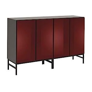 now! by hülsta Sideboard, houtmateriaal, diamantgrijs/hoogglanslak granaatrood, 95 cm x 150 cm x 39,2 cm