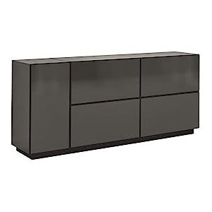 now! by hülsta Sideboard, houtmateriaal, diamantgrijs/hoogglans lak diamantgrijs, 81 cm x 187,5 cm x 39,2 cm