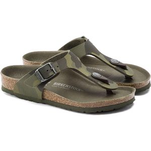 Birkenstock Gizeh Desert Soil Camo narrow SMU Jongens Slippers - Green - Maat 30
