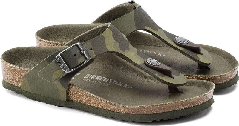 Birkenstock Gizeh Desert Soil Camo narrow SMU Jongens Slippers - Green - Maat 30