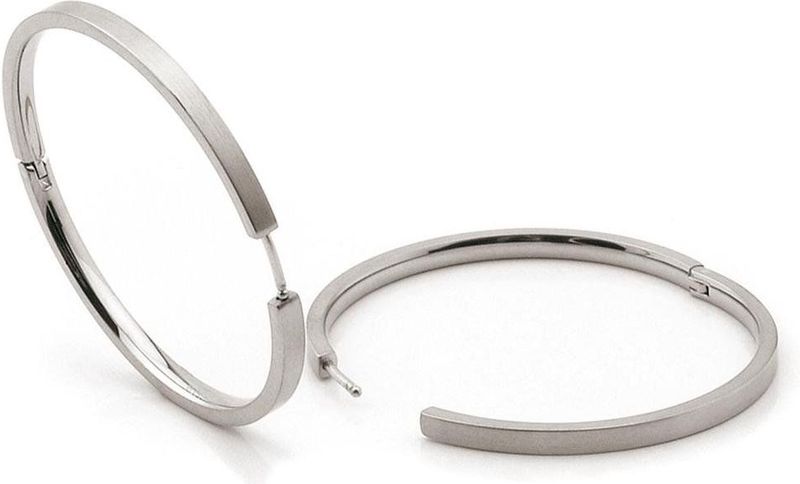 Boccia Titanium - 0508.01 - Oorringen - Zilverkleurig - Puur Titanium - Ø 40mm