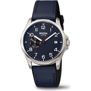 Boccia, Horloge, 3644-02 Titanium 40mm 10ATM herenhorloge, Blauw, (Analoog horloge, 40 mm)