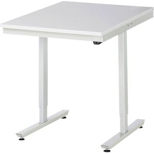 Rau Arbeitstisch Adlatus, elektrisch höhenverstellbar, 22 mm Spanplatte mit Melaminbelag, bis 150 kg, B 750 x T 1000 x H 720-1120 mm, lichtgrau