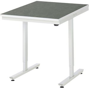 Werktafel, elektrisch in hoogte verstelbaar, linoleum toplaag, draagvermogen 150 kg RAU