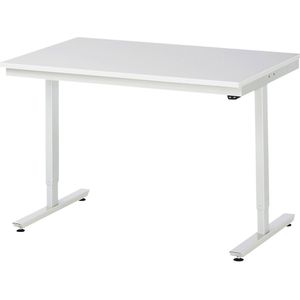 RAU Werktafel, elektrisch in hoogte verstelbaar Serie Adlatus, ESD-blad met kunststof coating, hoogte 720 - 1120 mm, b x d = 1250 x 800 mm