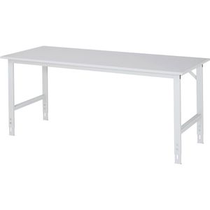 RAU Werktafel, in hoogte verstelbaar, 760 - 1080 mm, kunststof gecoate spaanplaat, b x d = 2000 x 800 mm, lichtgrijs