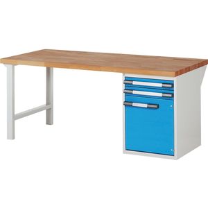 eurokraft pro Werkbank, bouwdoossysteem serie 7000, 2 laden, 1 kast, diepte = 700 mm, b x d = 2000 x 900 mm