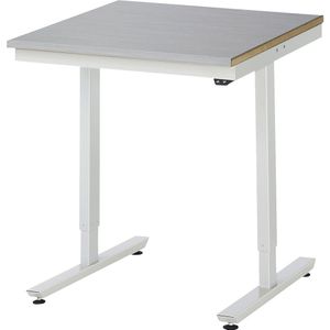 RAU Werktafel, elektrisch in hoogte verstelbaar Serie Adlatus, roestvaststalen blad, hoogte 720 - 1120 mm, b x d = 750 x 800 mm