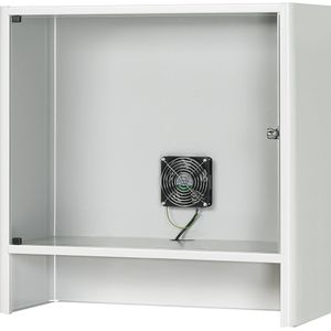RAU Monitorkast met geïntegreerde ventilator, h x b x d = 710 x 720 x 300 mm, lichtgrijs RAL 7035
