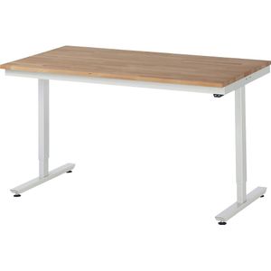 RAU Werktafel, elektrisch in hoogte verstelbaar, massief beukenhouten blad, draagvermogen 150 kg, b x d = 1500 x 800 mm