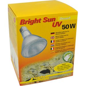 Lucky Reptile Bright Sun UV Desert - Metalen stoomlamp 50 W E27 fitting - Terrarium verwarmingslamp met daglichtspectrum - met UVA en UVB - voor woestijnreptielen