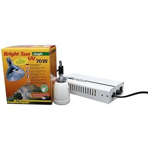 Lucky Reptile Bright Sun UV Jungle 70 W Complete Set, Metalen Stoomlamp voor Tropische Reptielen, Incl. Bijpassende Fitting En Voorschakelapparaat