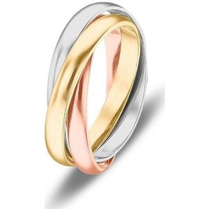 CHRIST - Damesring 80929013 - Tricolor - Geelgoud 585 - Witgoud 585 - Roodgoud 585