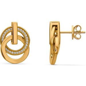 Jette - Oorringen - Geel Goud - Zilver - Gepolijst - Zirkoon