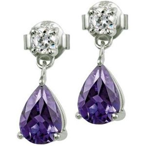 Jacques Lemans - Oorknopjes Sterling zilver met Amethyst - SE-O109C