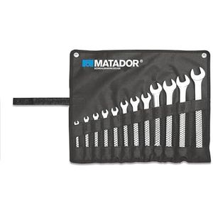 MATADOR 0190 9120 ringsteeksleutelset, 12-delig, gebogen, 8-19 mm