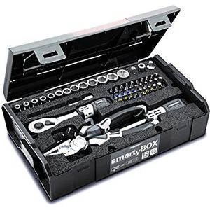 MATADOR Steeksleutelset & bitset, L-boxx mini-gereedschapskoffer, dopsleutelset 1/4 inch met ratel, 61-delige gereedschapskist, MATADOR gereedschap nr. 81452115