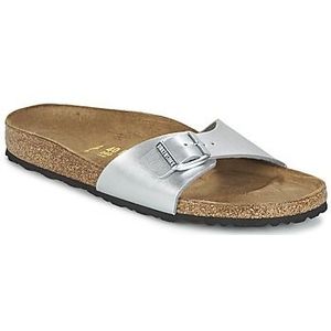 Birkenstock Madrid Slippers zilver Imitatieleer