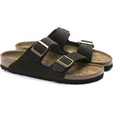 Birkenstock - Arizona - Teenslippers - Bruin - Kalfsleer - Dubbele Gespsluiting