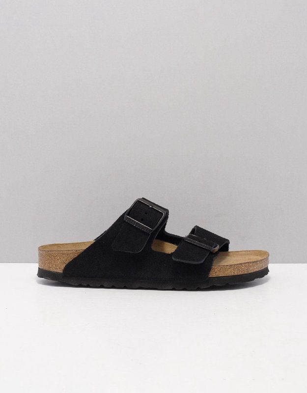 Birkenstock - Arizona Suede SF - Sandaal - Black - Suède