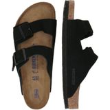 Slipper Birkenstock Unisex Arizona Soft Footbed Suede Black Regular