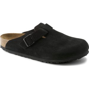 Klomp Birkenstock Unisex Boston Soft Footbed Suede Black Regular-Schoenmaat 45