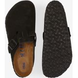 Klomp Birkenstock Unisex Boston Soft Footbed Suede Black Regular-Schoenmaat 41