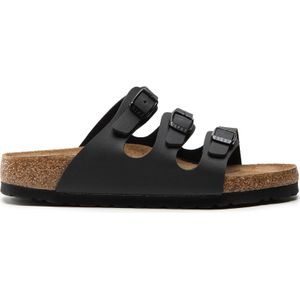 Birkenstock - Florida - Slippers - Zwart - Kurk-Latex Voetbed