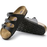 Birkenstock - Florida - Slippers - Zwart - Kurk-Latex Voetbed