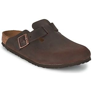 Birkenstock, Schoenen, Heren, Bruin, 39 EU, Leer, Leren Gesp Klomp Schoen