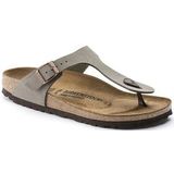 Slipper Birkenstock Unisex Gizeh Birko-Flor Nubuck Stone Narrow