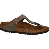 Slipper Birkenstock Unisex Gizeh Birko-Flor Nubuck Stone Narrow