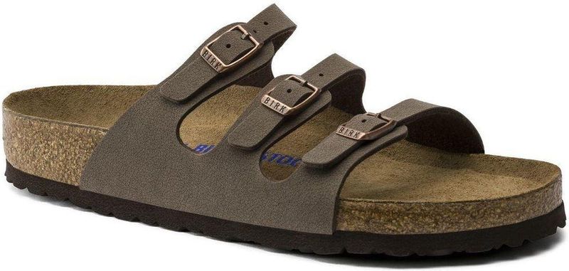 Birkenstock - Dames Sliders - Bruin - Birkoflor - Kunstleer