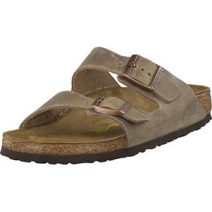 Birkenstock Arizona Tabacco Narrow Fettleder Oiled Leather Heren Slides Brown