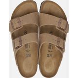 BIRKENSTOCK Birkenstock - Arizona Oiled leather Taba Bruin Nubuck Platte sandalen Unisex