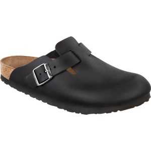 Klomp Birkenstock Unisex Boston Oiled Leather Black Narrow-Schoenmaat 45