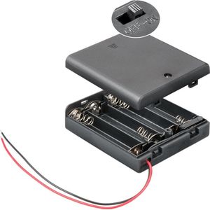 Goobay - 4x aa (Mignon) Batteriehalter lose Kabelenden, schaltbar, wasserabweisend (11473)