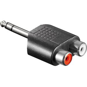 Goobay RCA-adapter, stereo jack naar AUX jack 6,35 mm stekker - 1x 6,35 mm jack plug (3-polig, stere
