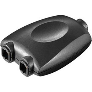 Toslink Digital Audio-Splitter 1 auf 2, schwarz, Toslink-Kupplung 2x Toslink-Kupplung. Farbversion Schwarz