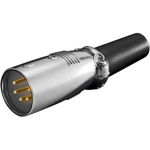 XLR 5-pins (m) connector met rubberen trekontlasting / grijs/zwart