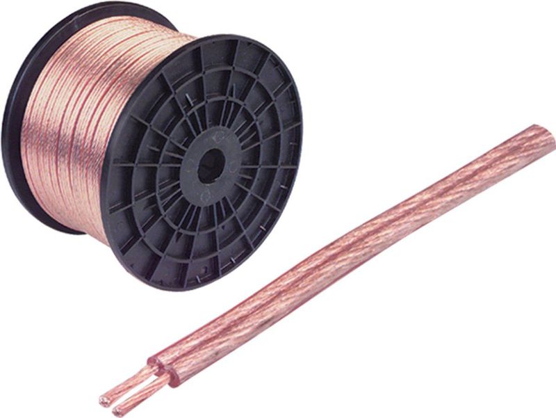 Goobay - Lautsprecherkabel transparent, 100 m Spule, Querschnitt 2 x 0,75 mm², cca. Kabellänge 100 m