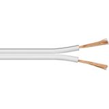 Luidspreker kabel (CU koper) - 2x 0,50mm² / wit - 10 meter