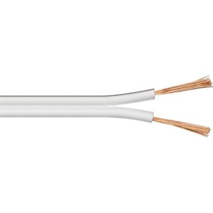Luidspreker kabel (CU koper) - 2x 0,50mm² / wit - 25 meter