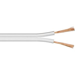 Luidspreker kabel (CU koper) - 2x 0,75mm² / wit - 10 meter