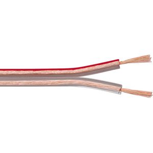 sonero® 50 meter 2 x 4,00 mm² CCA luidsprekerkabel/boxkabel, kleur: transparant, set incl. 4 banaanstekkers