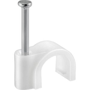Kabelklemmen met spijker voor kabels tot 4mm - 100 stuks / wit