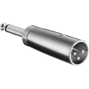 XLR-adapter 3-polig XLR-stekker naar 6,35 mm mono-stekker